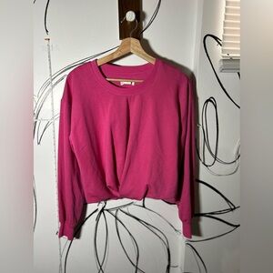 Maeve by Anthropologie Pink Bubble Hem Sweatshirt Pullover Too, women’s XS,